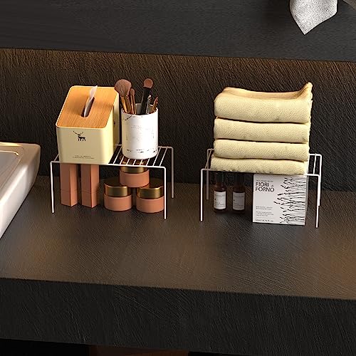 4 Pack(10.6 x 5.1 Inch) Cabinet Storage Shelf Rack... (4 Count | White | Metal)