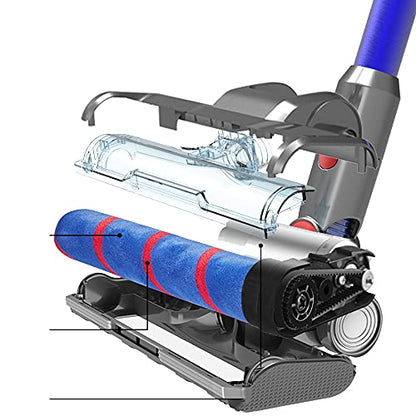 Soft Roller Cleaner Head Replacement Parts for Dyson v7 v8 v10 v11 v15 Animal Cyclone Absolute Fluffy Original Laser High Torque Vacuum Attachments with 4 LED Lights, v10 Slim, v12 NOT Compatible