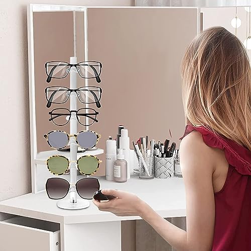 6 Layers Acrylic Sunglass Organizer, Glasses Holder, Sunglasses Display Stand, Eyewear Frame Riser Rack Holder for Glasses Storage