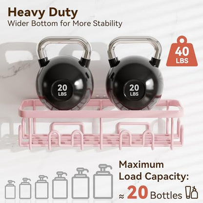 Shower Caddy Adhesive, Rustproof Shower Organizer, Wall Shower Rack | Large Capacity Shower Shelves for Inside Shower, No Drill Shower Storage, Shampoo Shower Holder, Bathroom Shower Shelf