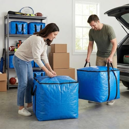 Extra Large Cube Moving Bags (Black, 25"x25"x25") | Heavy Duty, Water-Resistant, Foldable, For Clothes, Bedding, Blankets & Pillows, Reusable Alternative to Moving Boxes