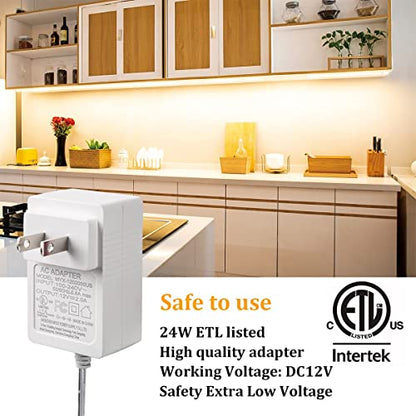 WOBANE 8PCS 20inch Under Cabinet Lighting with Remote,Warm White LED Light | Dimmable,24W Adapter,Ultra Bright 240-LED Light for Kitchen,Counter,Shelf,TV Back, Memory Function,Timing,1900lm,2700K,13ft