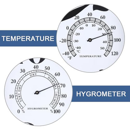 12 inch Outdoor Clock Blue Waterproof Wall Clock with Temperature | Water Resistant Outdoor Clocks for Patio Garden