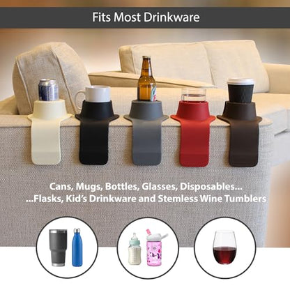 CouchCoaster® - Original & Patented Armrest Couch Cup Holder, Mocha Brown - A Weighted, Silicone, Anti Slip Coaster Stops Spills On Your Sofa, Armchair Or Recliner & Keeps Drinks in Reach