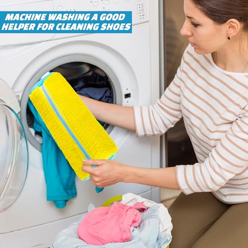 Shoe Washing Machine Bag 2pc Laundry Shoe Bag Reusable Shoe Cleaning Bags for Sneakers 360° for Washer and Dryer Deep Cleaning Machine for All Shoes Types With Self-locking Zipper