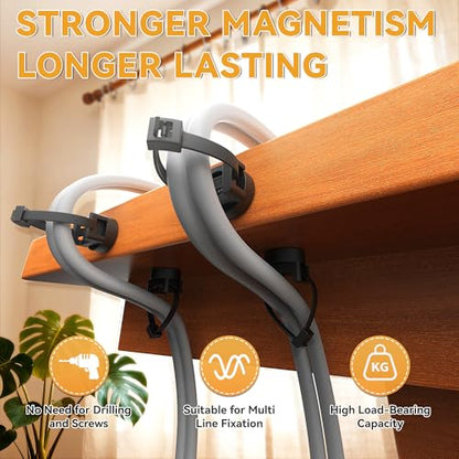 110 Pcs Magnetic Zip Tie Mount Base 26lbs Strong Magnetic Zip Tie Holder Multipurpose Magnet Cable Tie Clips Holder Wire Management Clips for Home Office Marine Electrical Wiring Organization Black