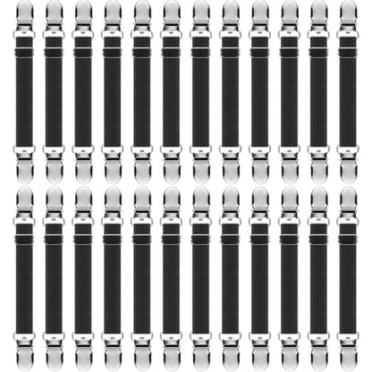 Boao 24 Pcs Bed Sheet Clips Straps Heavy Duty Adjustable Fasteners Elastic Fitted Bed Holder Mattress Corner Sheet Fasteners for Home Room Couch Supplies(Black,8-12 Inch)
