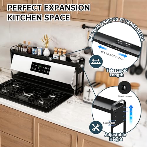 Over The Sink Shelf & Window Plant Shelf, Expandable Kitchen Organization | Adjustable in Height & Length, Multi-Purpose Storage Rack, For Stove, Bathroom, Study
