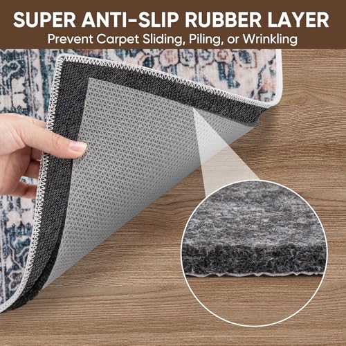 BALEINE Felt Non Slip Rug Pads, Extra Large 1/4" Thick Felt and Rubber Backing, Shock Absorbing Carpet Pad for All Carpets and Hardwood Floors (3x5 Ft)