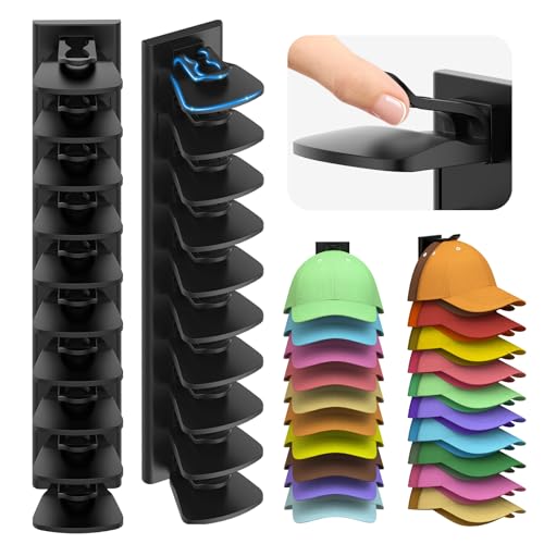 Hat Organizer for Baseball Caps, 2 Pack Hold Up to...