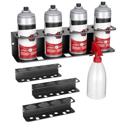 EVERHANGER Spray Can Holder, Wall Mount Spray Bottle Storage Rack Heavy Duty Spray Paint Bottle Organizer for Garage & Home, 16 Can Holes