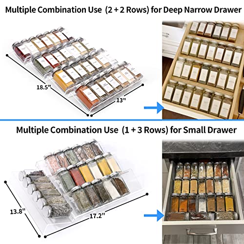 Clear Acrylic Spice Drawer Organizer, 4 Tier Seaso... (Transparent | Acrylic)