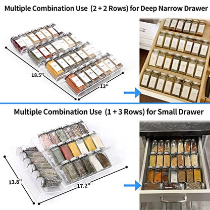 Clear Acrylic Spice Drawer Organizer, 4 Tier Seaso... (Transparent | Acrylic)