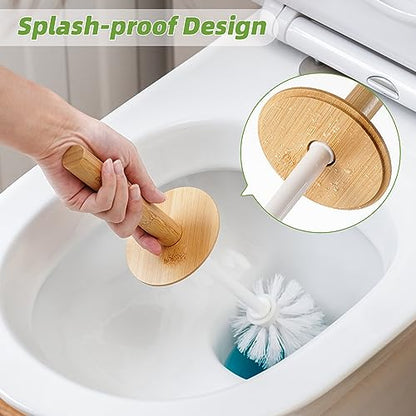 Toilet Brush, Toilet Bowl Brush and Holder Set, Bathroom Toilet Bowl Cleaner Scrub Brush Set Scrubber for Deep Cleaning, White