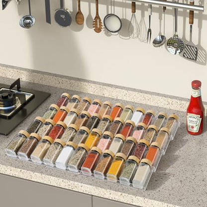 Spice Drawer Organizer 4 Tier, Acrylic Seasoning O... (Clear 8 Pack | Acrylic)