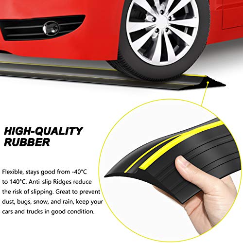 Jin&Bao Universal Garage Door Threshold Seal 10FT Rubber Strip & 1 Adhesive | Waterproof weather stripping replacement, anti-slip yellow design, -40℉ to 284℉ durable, DIY cuttable, includes 1 adhesive