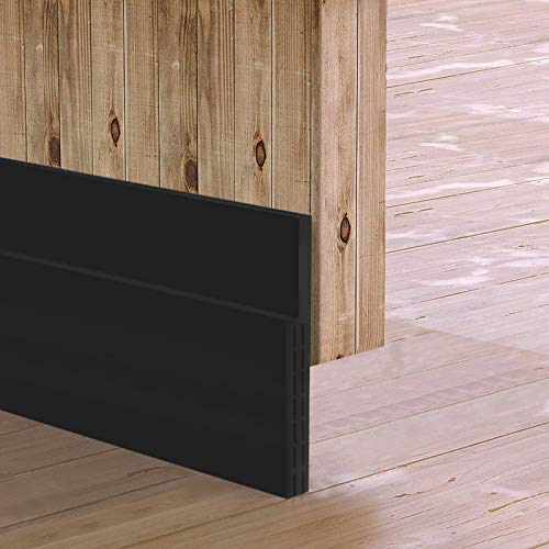 Huge Gap Door Draft Stopper,3.4" W x 39" L Widened... (Black | Silicone)