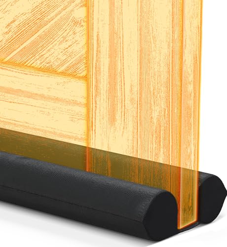 2 Sided Door Draft Stopper for Bottom of Door - Ke... (Black | Polyester)