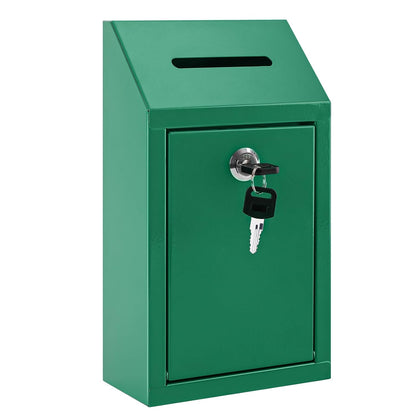 KYODOLED Cash Box for Farm Stand, Money Drop Box with Lock & Slot, Green | Wall mount, self-service payment drop, porch pickup, 2 keys, hardware included, 10.24 x 5.7 x 2.95 in