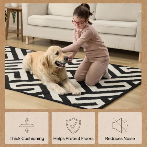 GORILLA GRIP® Strong Rug Pad Gripper, 2x6 FT, US Designed, Grips Help Keep Area Rugs Safe and in Place, Slip and Skid Resistant Pads for Hard Floors, Under Carpet Mat Cushion and Hardwood Protection