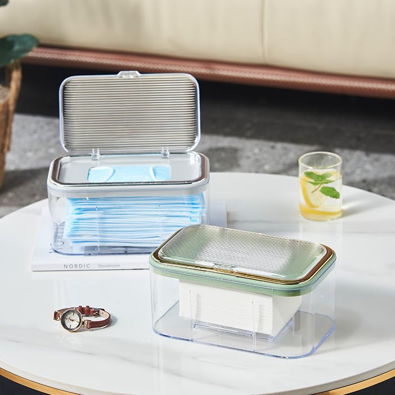 Mask Storage Box with Lid, Tissue Box Holder, Openable Mask Storage Box Organizer, Wall Hanging Tissue Box for Home, Office, Car, Schools, Churches, Gyms, Transparent