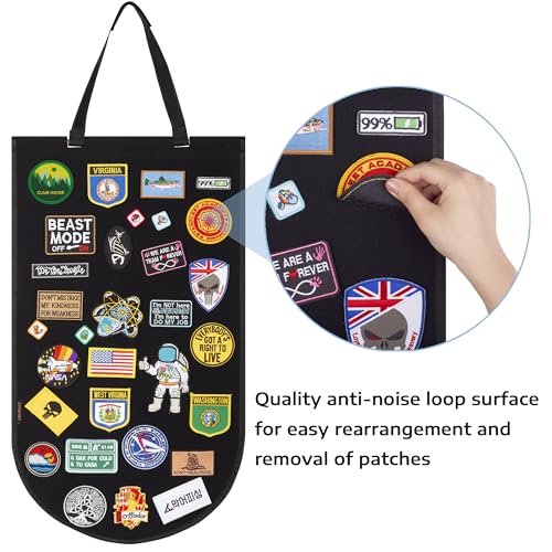 Hanging Patch Display Board, Foldable Patch Holder (Black) | Foldable felt panel displays military and morale patches. Patches not included.