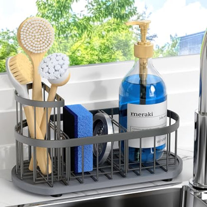 Sponge Holder for Kitchen Sink with High Brush Hol... (Grey)