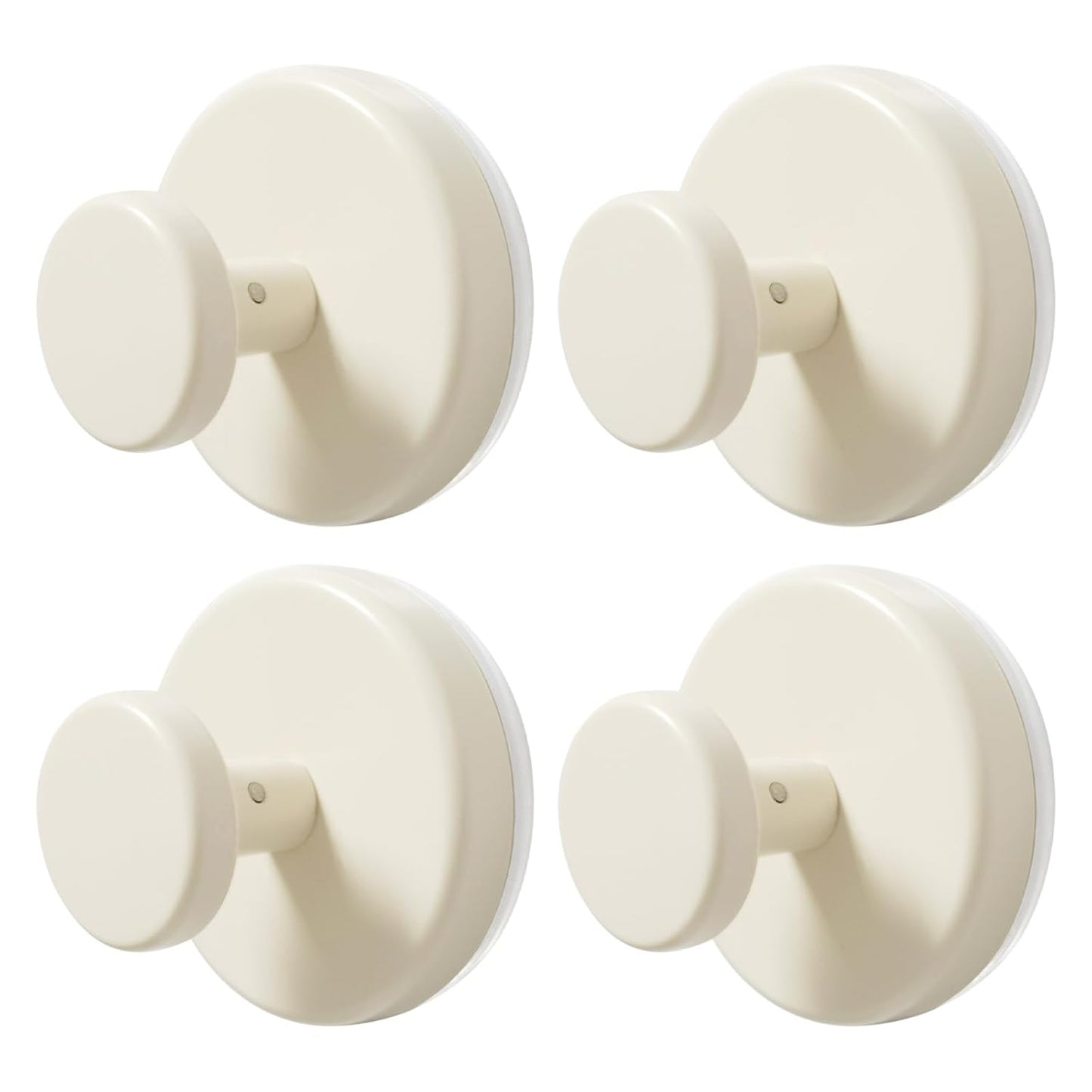 Suction Cup Hooks for Shower & Bathroom Towel Holder 4-Pack (Beige) | Removable Towel Hooks for Bathroom Window Glass Door Wall, or Mirror Bath Robe Looafh Wreath Hook for Hanging
