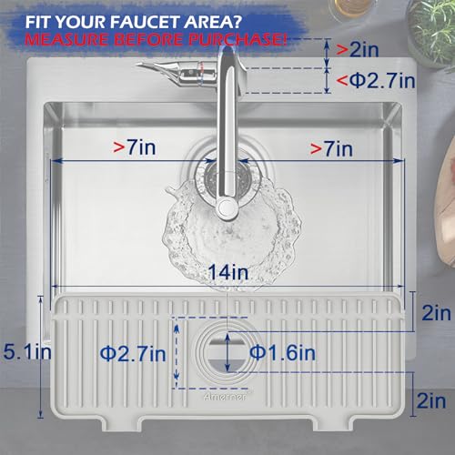 Kitchen Sink Splash Guard, Silicone Faucet Guard &... (‎White)