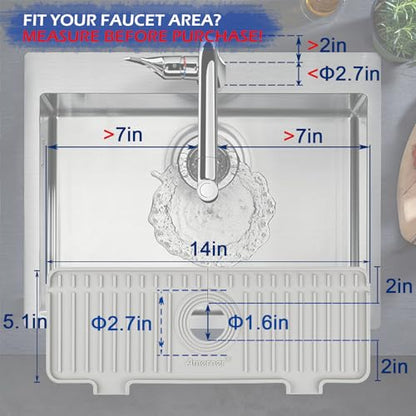 Kitchen Sink Splash Guard, Silicone Faucet Guard &... (‎White)