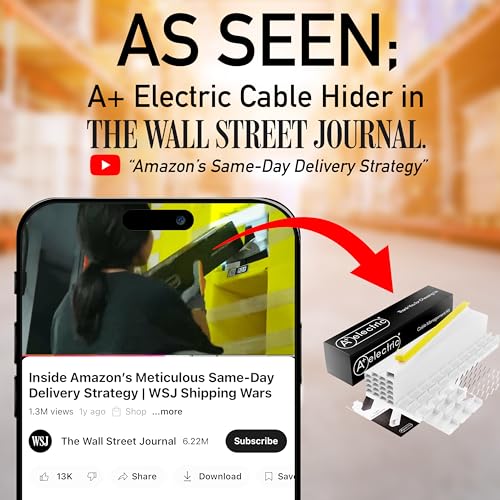 Cord Cover Full Kit, 26ft/315in Self-Adhesive Cable Raceway, 20 Snap-On Channels, Wire Hider for TV, HDMI & Speaker Cables, Includes Connectors & Corners, Paintable Cable Management, White