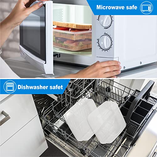 4 PCS Sandwich Containers 100% Airtight BPA-Free Microwave Dishwasher Safe | Kitchen Food Storage Containers with Upgraded Snaps lids, 2 Heightened Food Containers for Lunch Boxes and 2 Normal Version