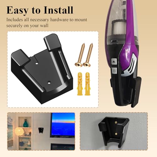 1 Pcs Wall Mount Vacuum Holder/Docking Station with Screws, Fits Bissell | Groove Design, Prevents It From Falling, Save Space and Reduce Clutter, Quality Material, Easy to Install, Strong Durability
