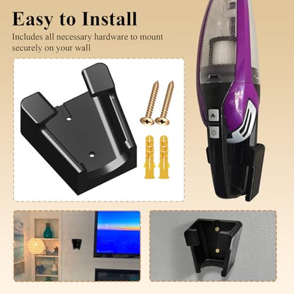 1 Pcs Wall Mount Vacuum Holder/Docking Station with Screws, Fits Bissell | Groove Design, Prevents It From Falling, Save Space and Reduce Clutter, Quality Material, Easy to Install, Strong Durability