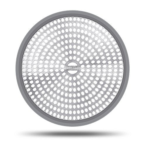 LEKEYE Shower Hair Catcher Drain Protector Strainer-Steel & Silicone 2 Pack