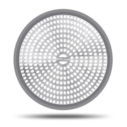 LEKEYE Shower Hair Catcher Drain Protector Strainer-Steel & Silicone 2 Pack