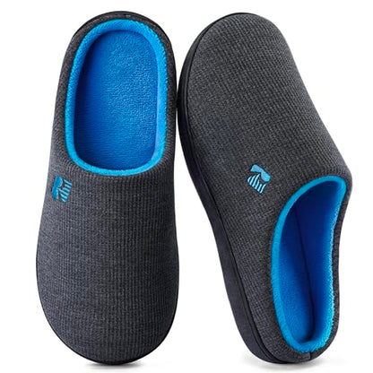 RockDove Men's Original Two-Tone Memory Foam Slipper | Slip-on, Indoor/Outdoor, House Use, Non-Slip, Machine Washable, Lightweight, Skin-Friendly, Gift-Ready