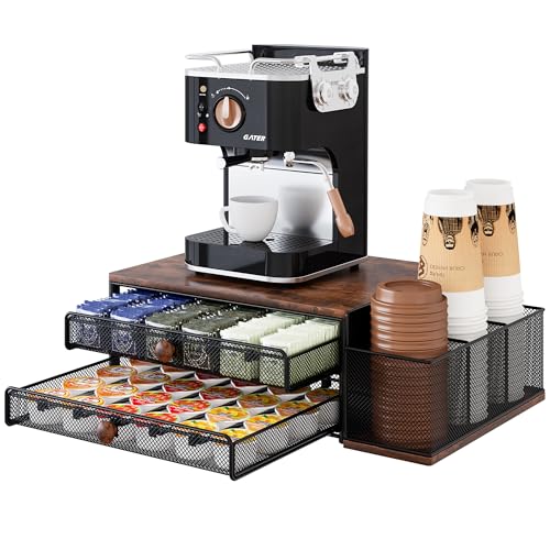 Coffee Bar Organizer, 60 Capacity K Cup Organizer... (Black)