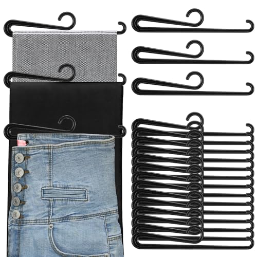DoubleFill 100 Pcs Plastic Scarf Hanger with Curved Bar 7.9" Black Plastic Hangers Scarf Display Jean Hanger Short Neck Hangers for Boutiques Shops and Vendor Shows Tights Leggings