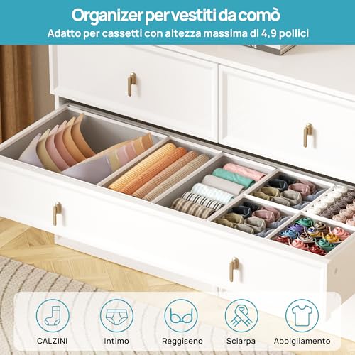 12 Pack Baby Clothes Organizer, Dresser Drawer Org... (12 Count | Grey | Fabric)