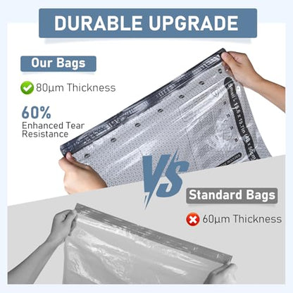 20 Pack Cordless Travel Vacuum Bags Set, Thickened, 3-Zipper Seal Upgrade | Vacuum Storage Bags with Rechargeable Pump, Vacuum Seal Bags for Luggage & Clothing, Compression Packing, 4 Sizes