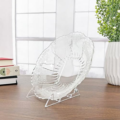 GIBSON HOLDERS 3PL Adjustable White Wire and Clear Acrylic Display Easel, 3.875" W x 5.375" D x 5.25" H, Pack of 6