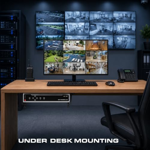 Adjustable Brackets Wall Bracket for DVR NVR Router Switch Mini PC Console Freeview Cable Box Wall Mount Modem - Universal Hideit Wall & Under Desk Mount for Devices 0.7-2.1 inches Thick Made in UK