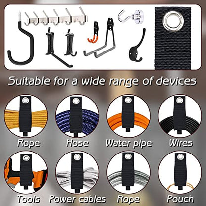 Zkptops 12Pcs Extension Cord Holder Organizer Heavy Duty Storage Straps Large 13 Inch (Unfolded) Cord Strap Wrap Hanger Garage Hooks Organization Essentials Extension Storage Wrap for Cable Hose Tools