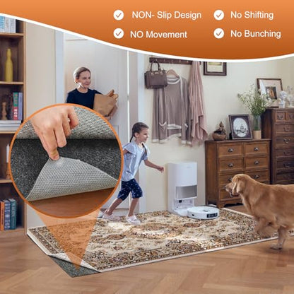 Felt Rug Pad, 2 x 3 Ft Rubber Non-Slip Rug Pad Gripper, Keep Rugs Secure and in Place, Extra Strong Under Carpet Mat Cushion - for All Floors