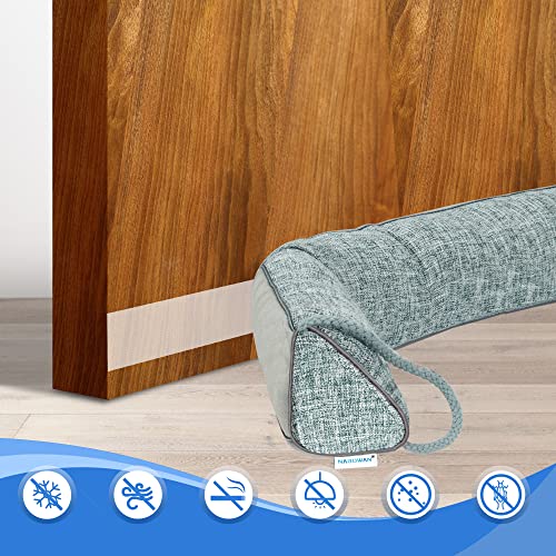 NABOWAN Weighted Door Draft Stopper — Triangular Under-Door Gap Filler for Gaps up to 3", Wind Noise Blocker, Energy Saver for Home Room Essentials, 30 Inch Gray