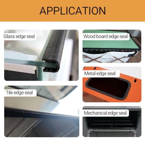 U-Shape Edge Banding - Fits 1/2" Edge, Rubber Trim for Sharp/Rough Surfaces, Veneer, Sheet Metal, Tables, Cars, Trucks, Boats & More - 5FT
