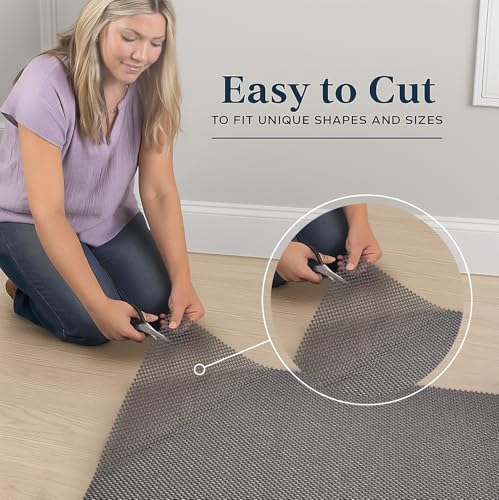 Veken 5x7 Ft Rug Pad Gripper for Hardwood Floors, Non Slip Dark Grey Rug Pads for Area Rugs, Thick Rug Grippers for Tile Floors, Under Carpet Anti Skid Mat, Keep Your Rugs Safe and in Place