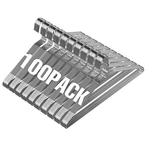 Wire Metal Clothes Hangers Bulk 100 Pack, Ultra Th... (Silver | Metal)