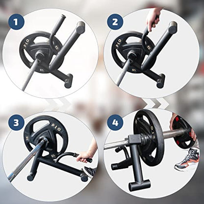 Deadlift Jack Barbell Stand,Barbell Stand for Weight Training Home Gym Easily Unload and Load 600lbs Barbell Plates for Deadlift Exercise